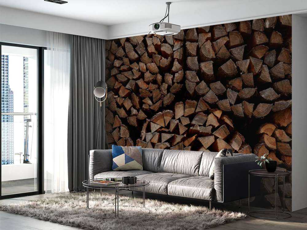 Round piles of wood