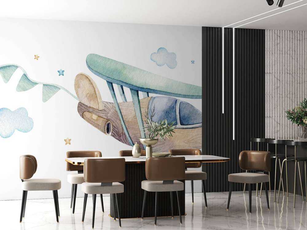 Watercolor airplane