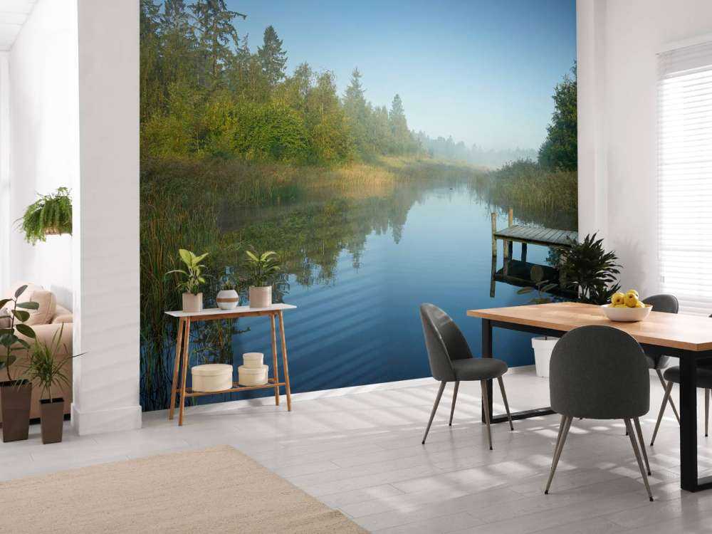 Wooden scaffolding in the forest