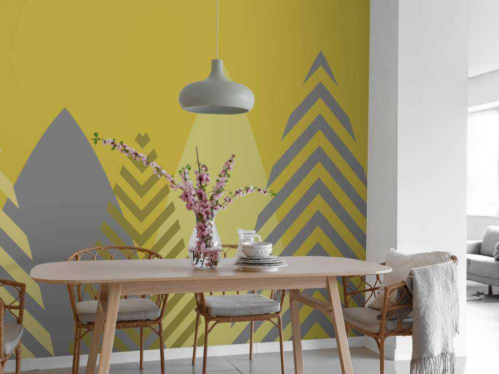 High mountains, yellow