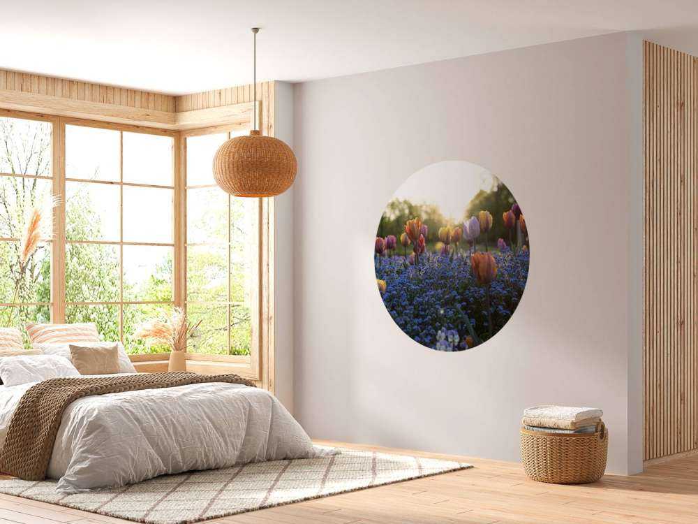 Cheerful tulip field