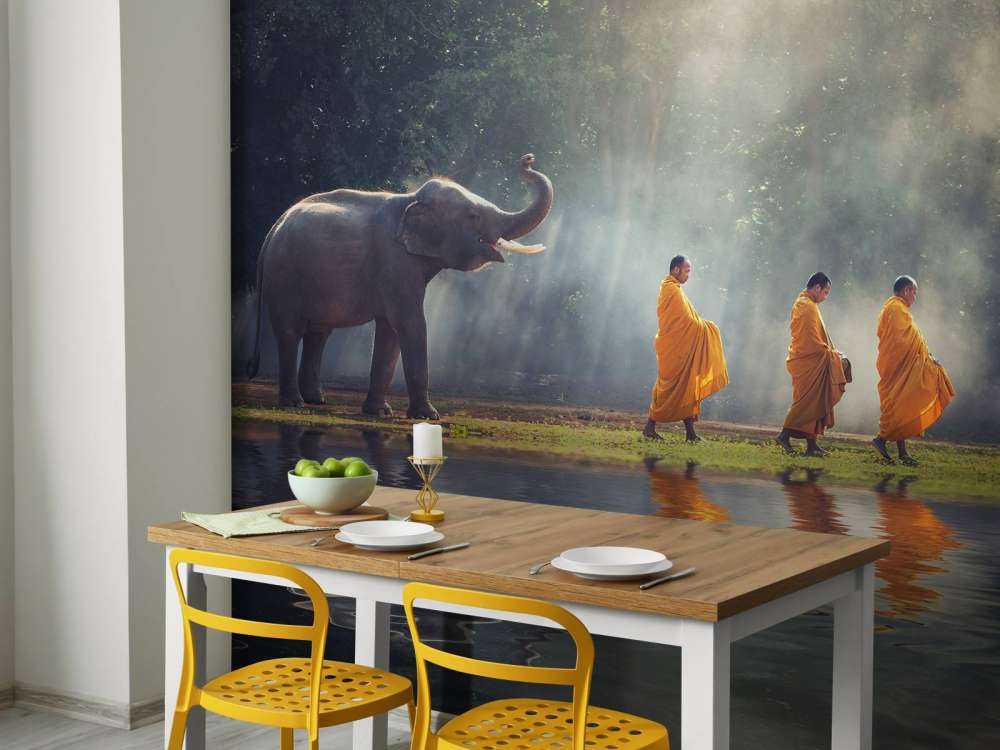 Elephant and Buddhists
