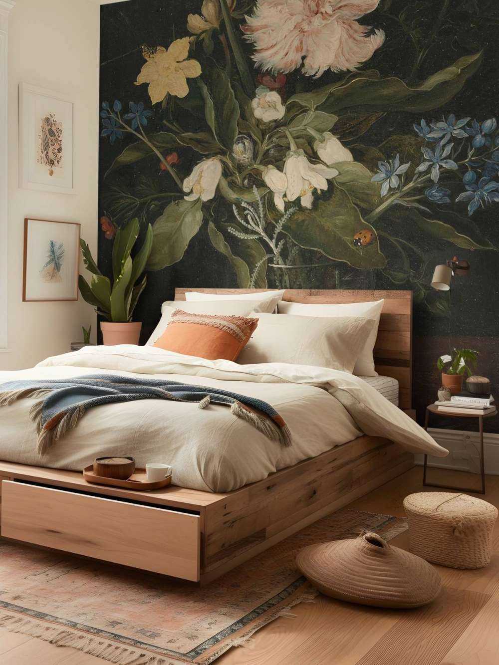 Still life with flowers in a glass