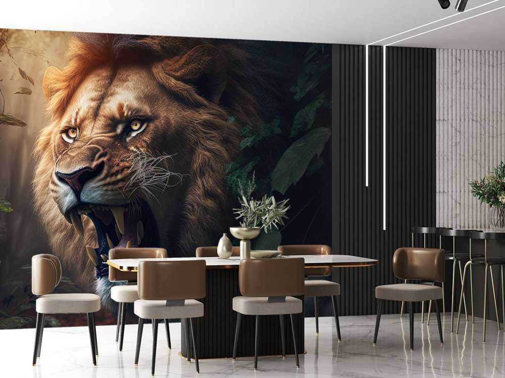 Lion in the jungle