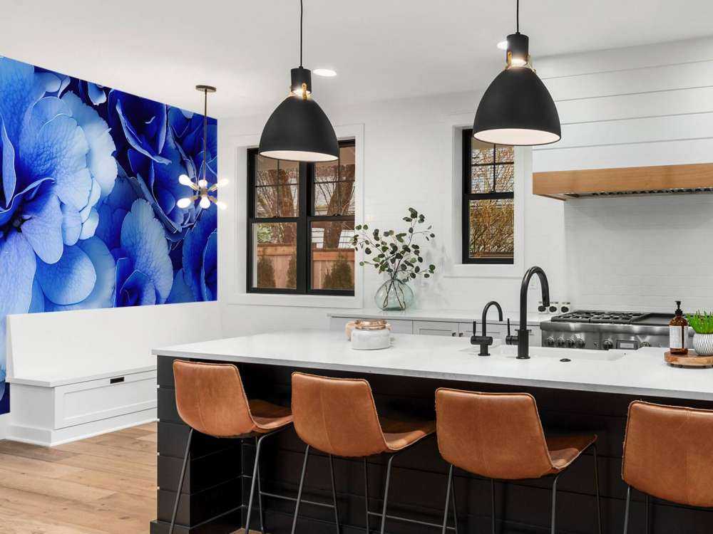 Close-up of blue hydrangeas