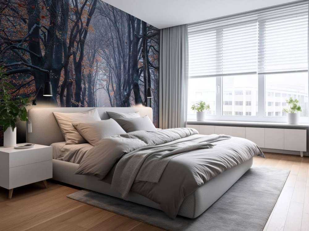 Forest path with leaves