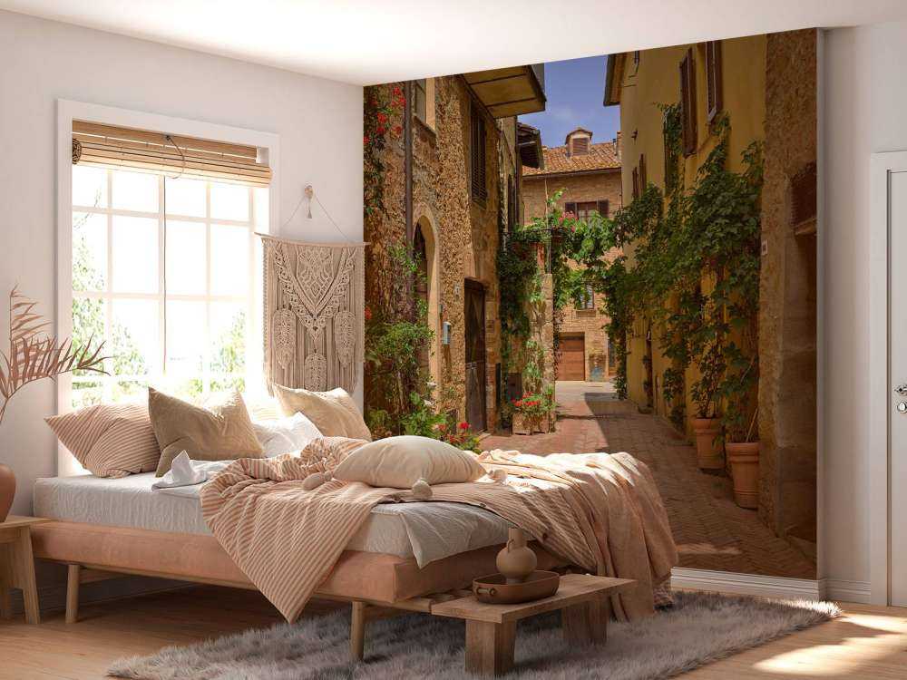 Italian street with plants