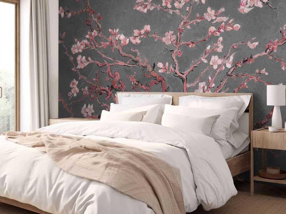 Almond Blossom with a Red Hue