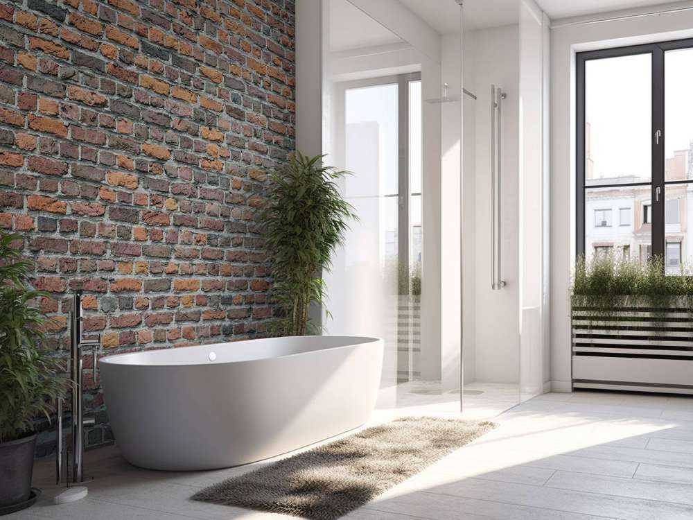 Restored old brick wall