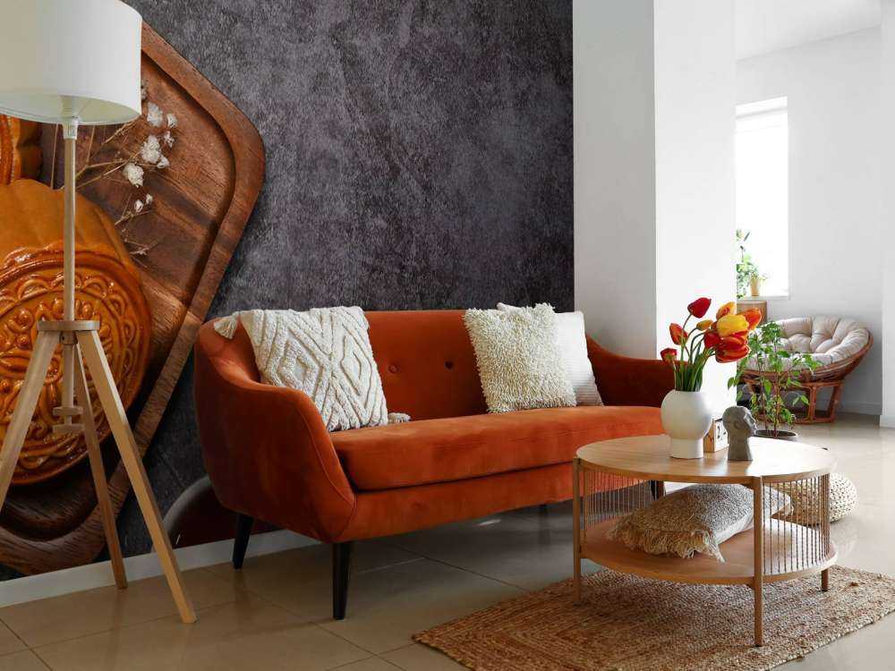 Moon cakes on a black countertop