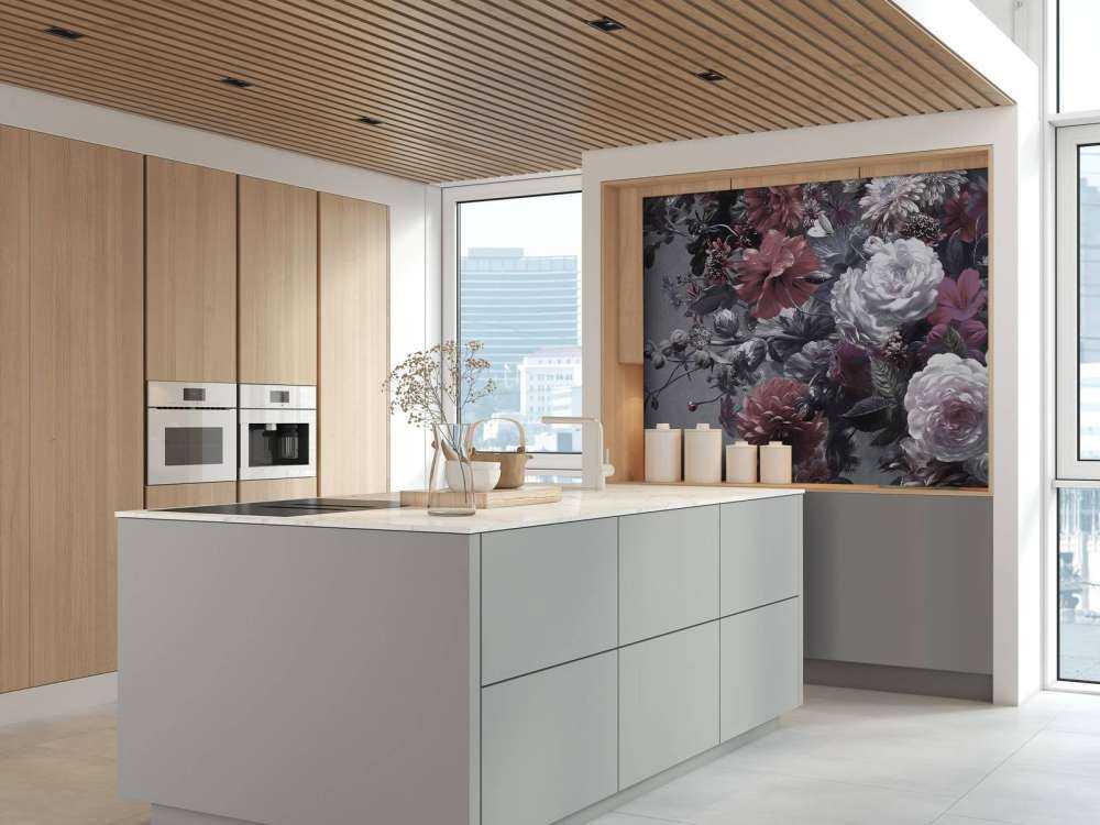 Big bouquet with red poppies