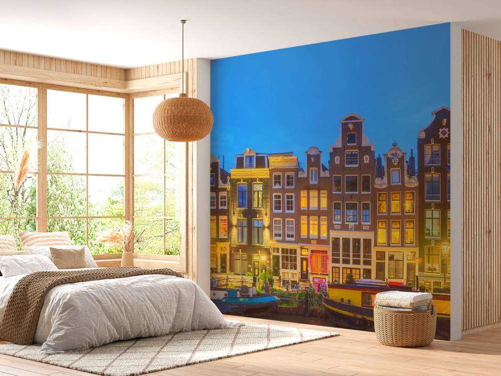 Amsterdam houses in the night