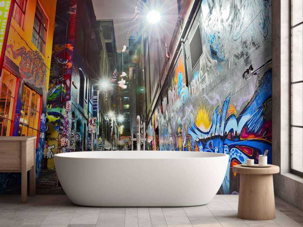 Street with graffiti