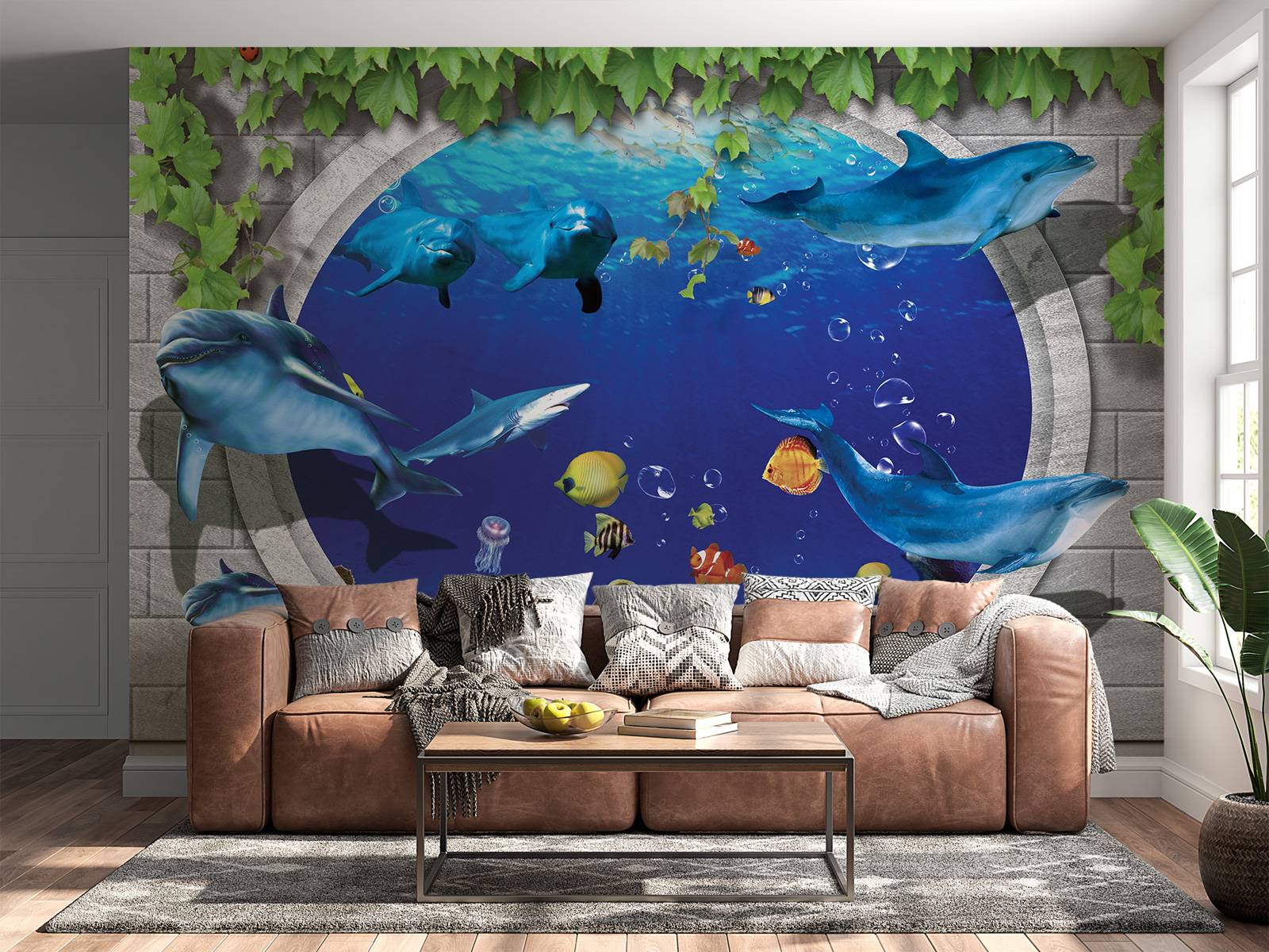 Dolphins through the wall