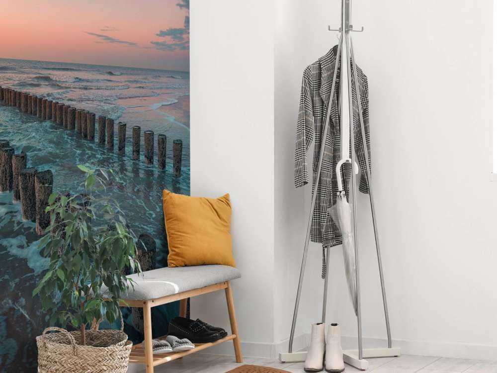 Breakwaters at sunset