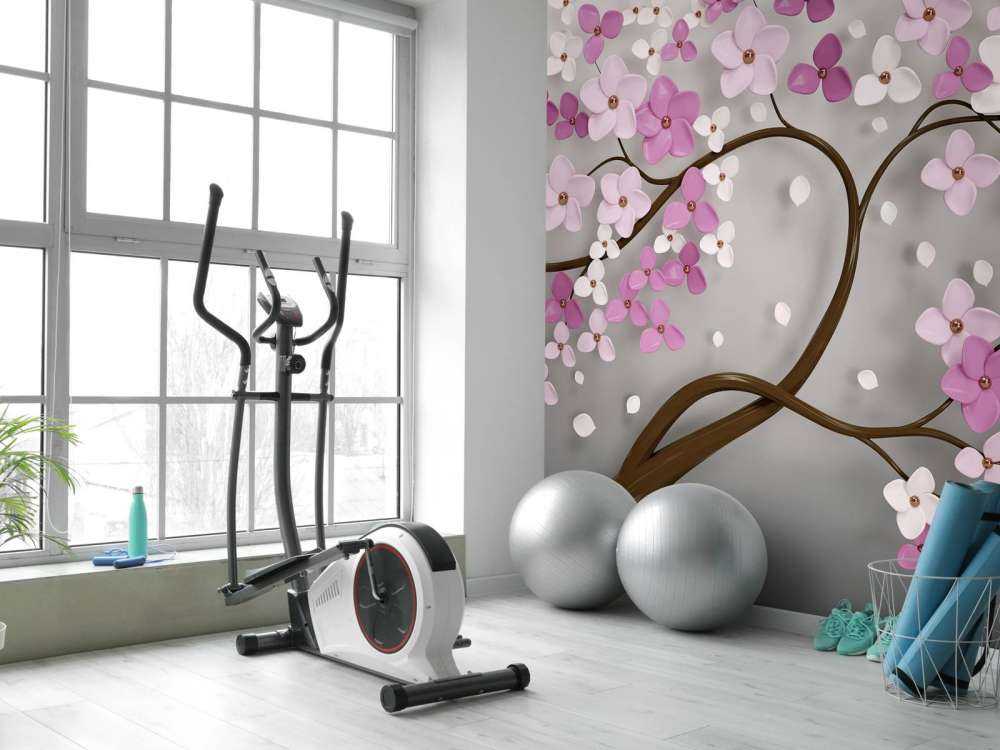 Tree with purple white flowers