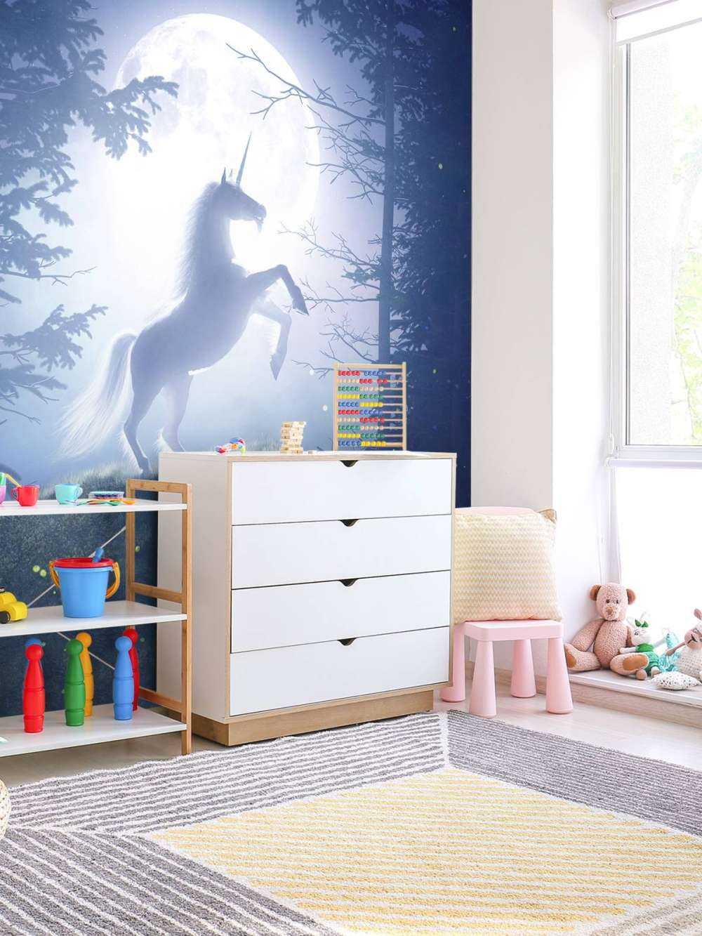 Unicorn at full moon