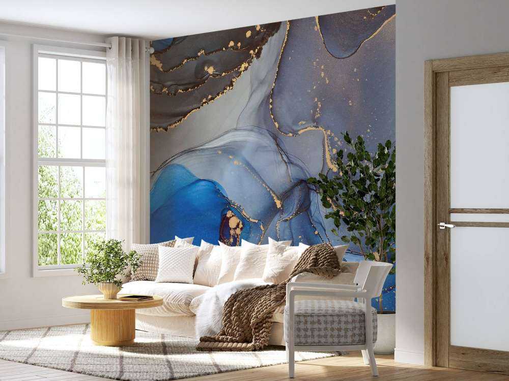 Abstract blauw en paars