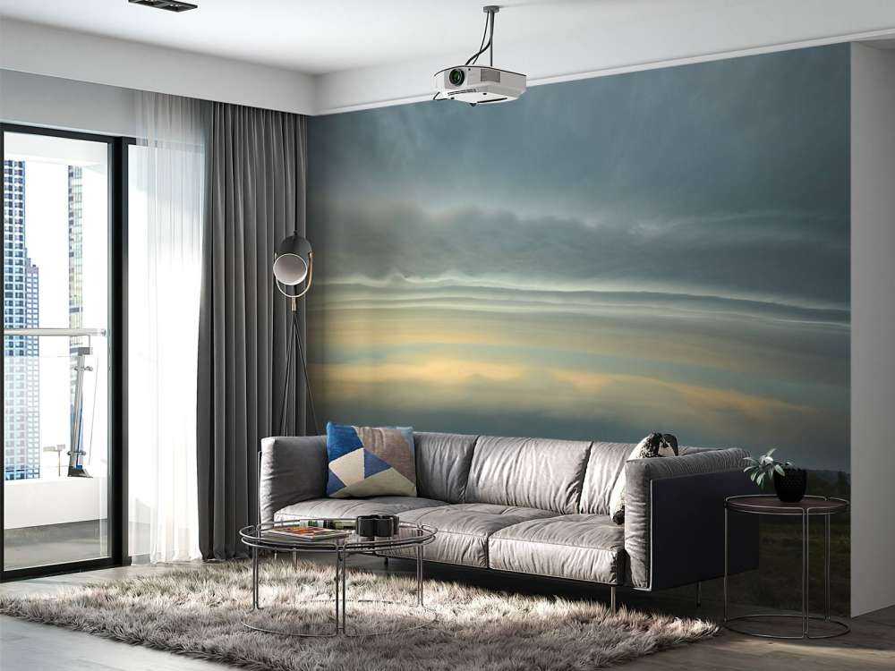 Plankwolk (Shelfcloud) boven heidegebied