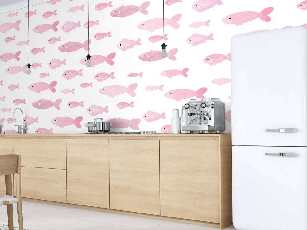 Roze visjes print