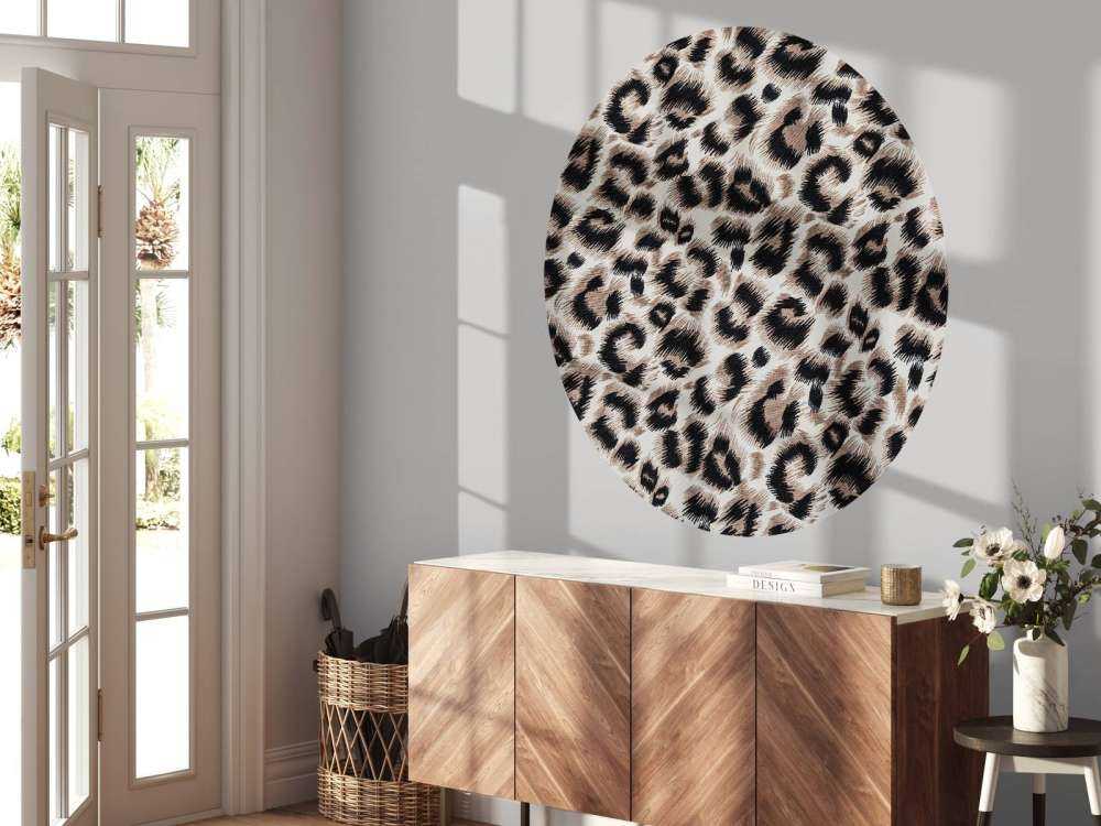 Beige coloured panther coat