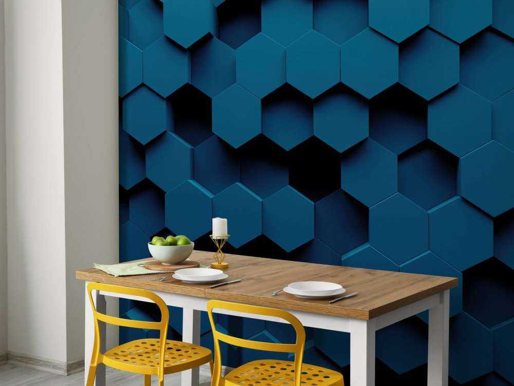 Dark blue hexagons