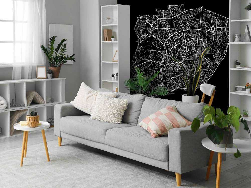 Plattegrond van Lissabon, zwart