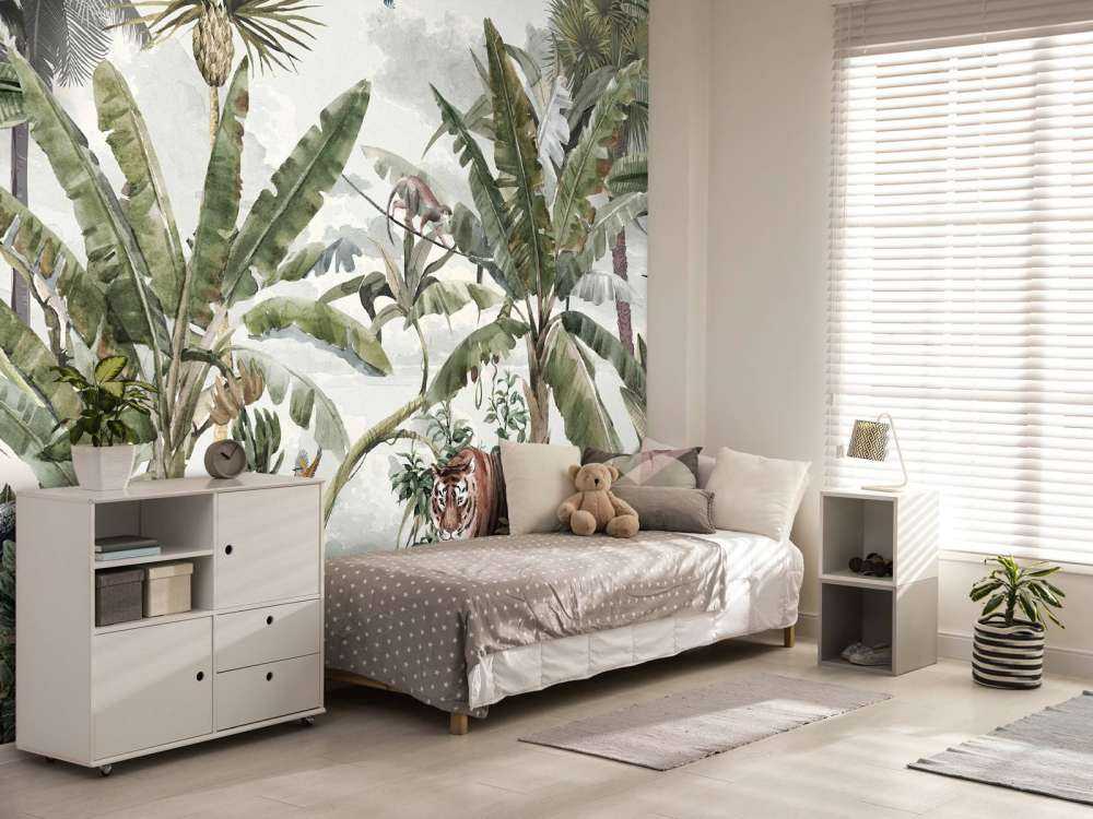 Tropical drawing of rainforest