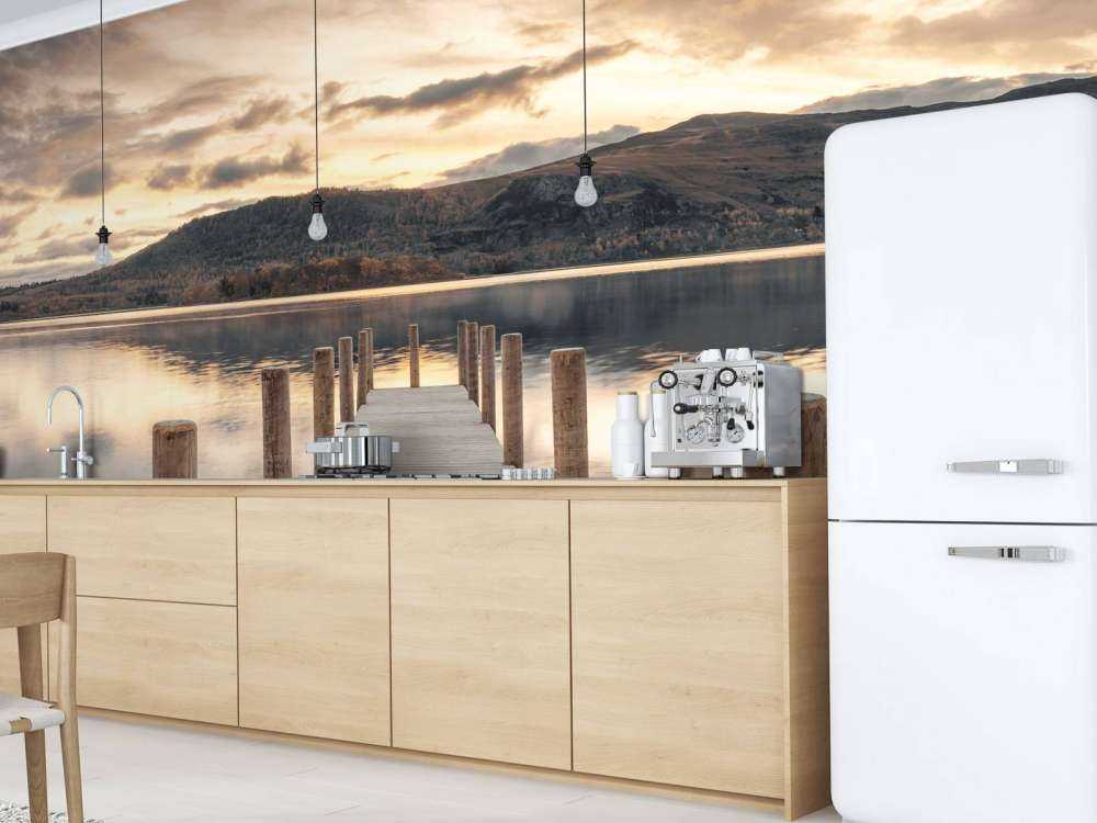 Wooden jetty at a lake