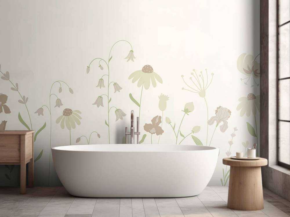 Flower field tall beige with old pink