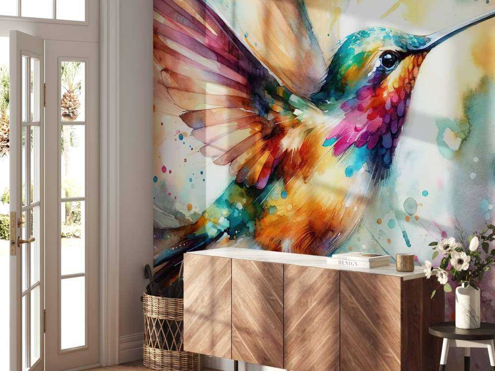 Iridescent Hummingbird in Mid-Flight