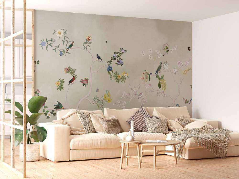 Birds in Garden Panorama 3