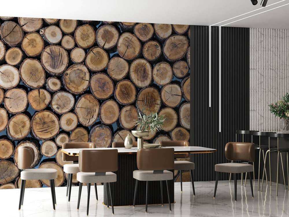 Stacked logs
