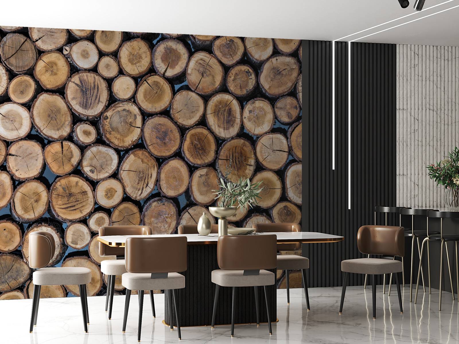 Stacked logs