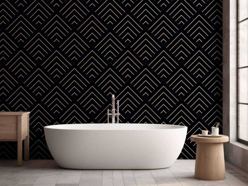 Golden lines, black