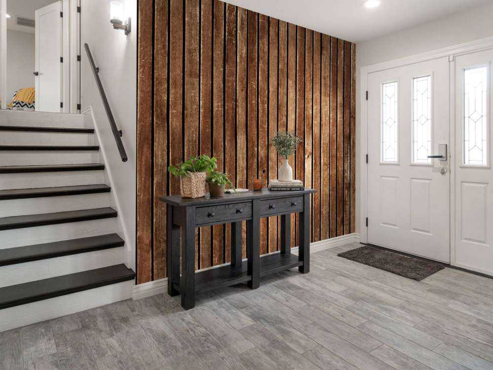 Dark vertical wooden planks