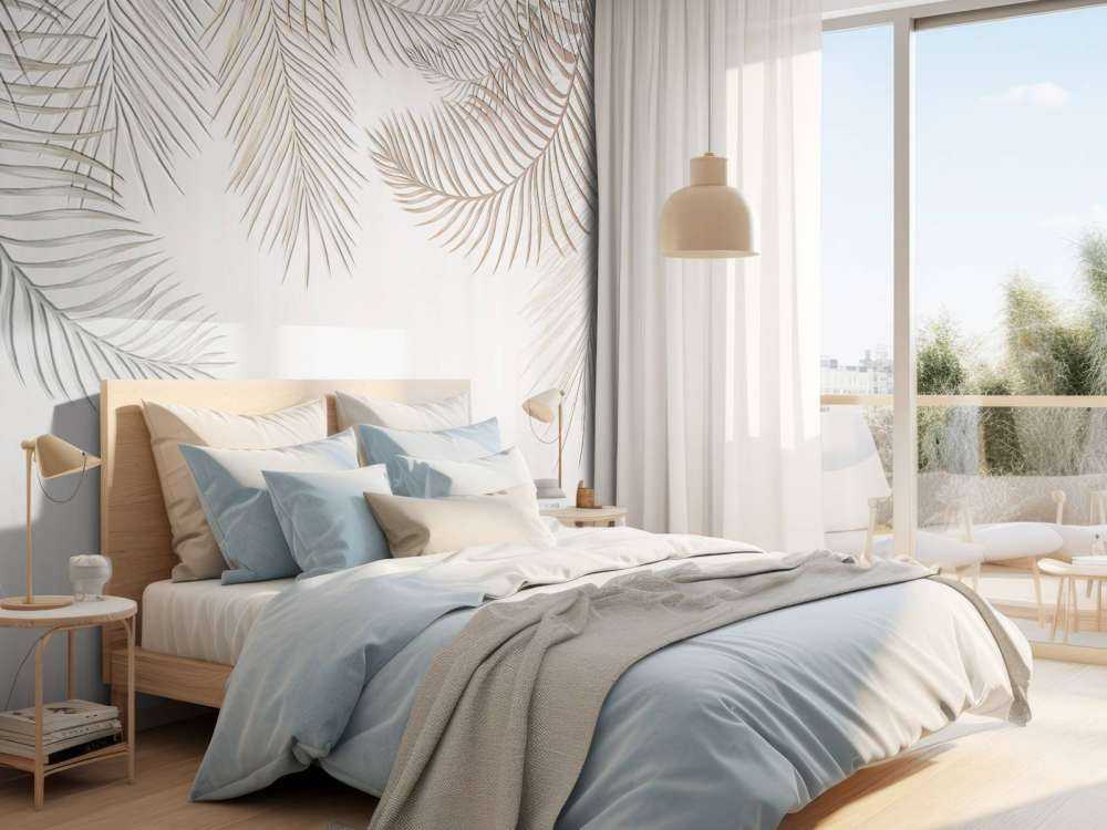 Beige colored palm leaves