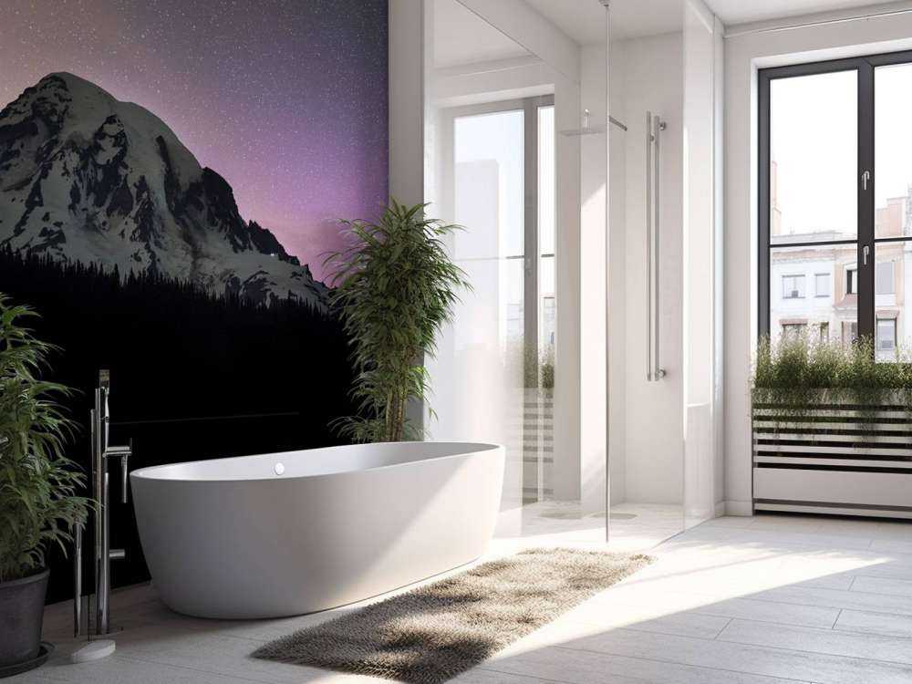 Mount Rainier with northern lights