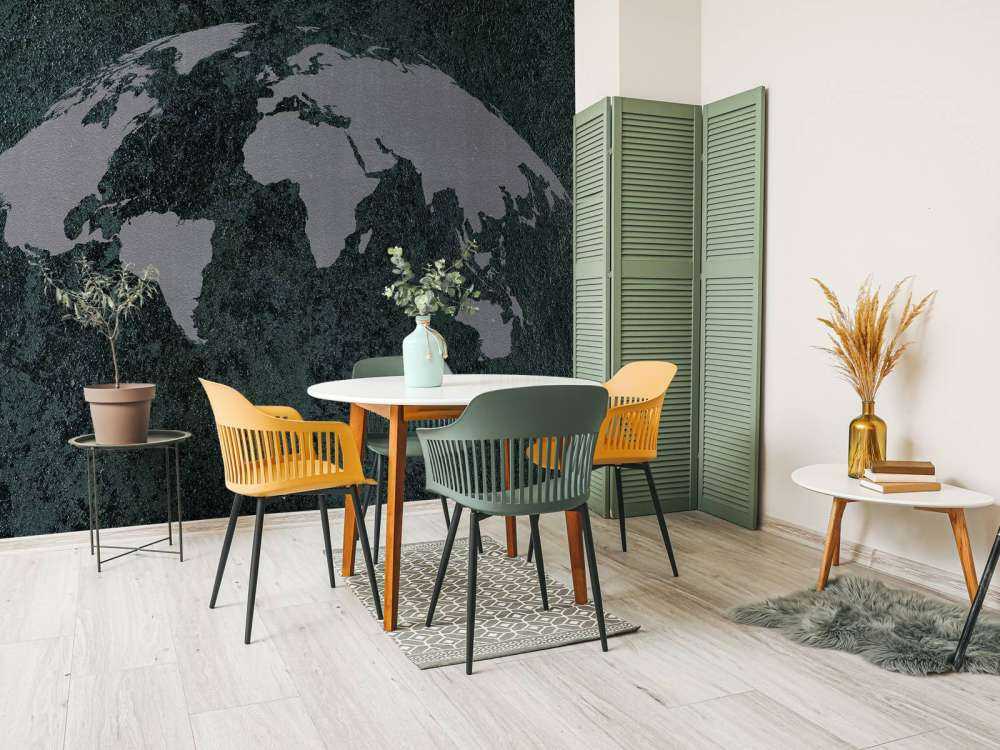 World map with texture