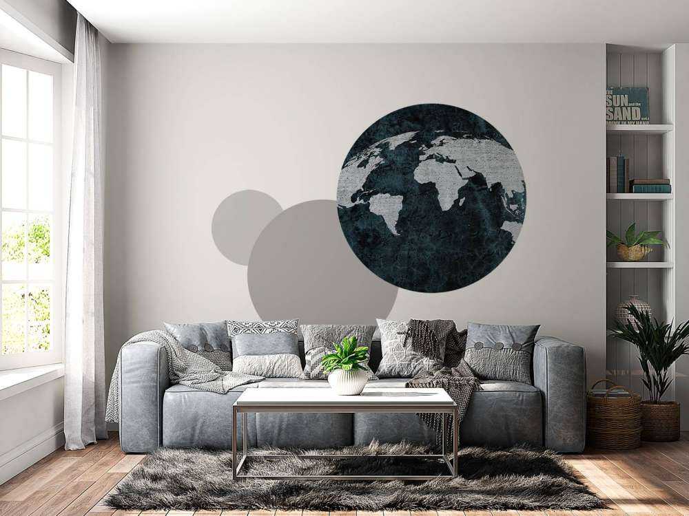 World map concrete structure