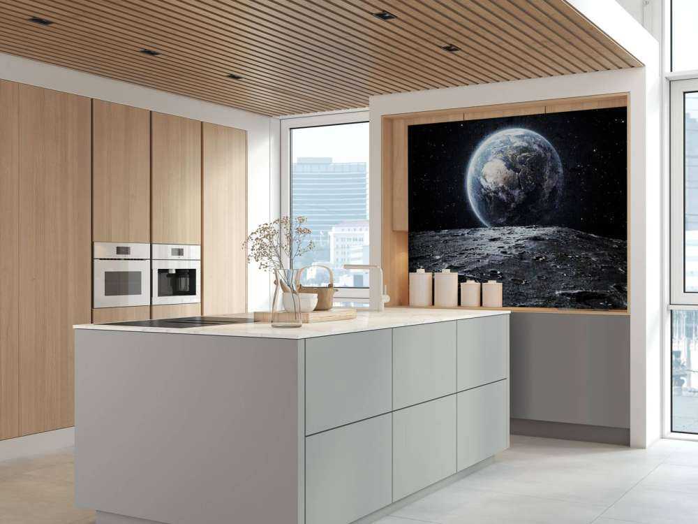 Moon and earth