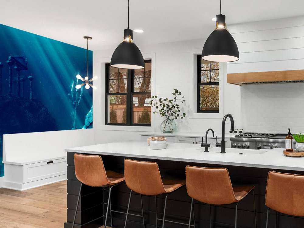 Atlantis with statue