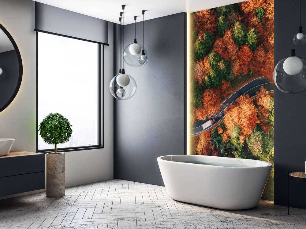 Winding road with truck