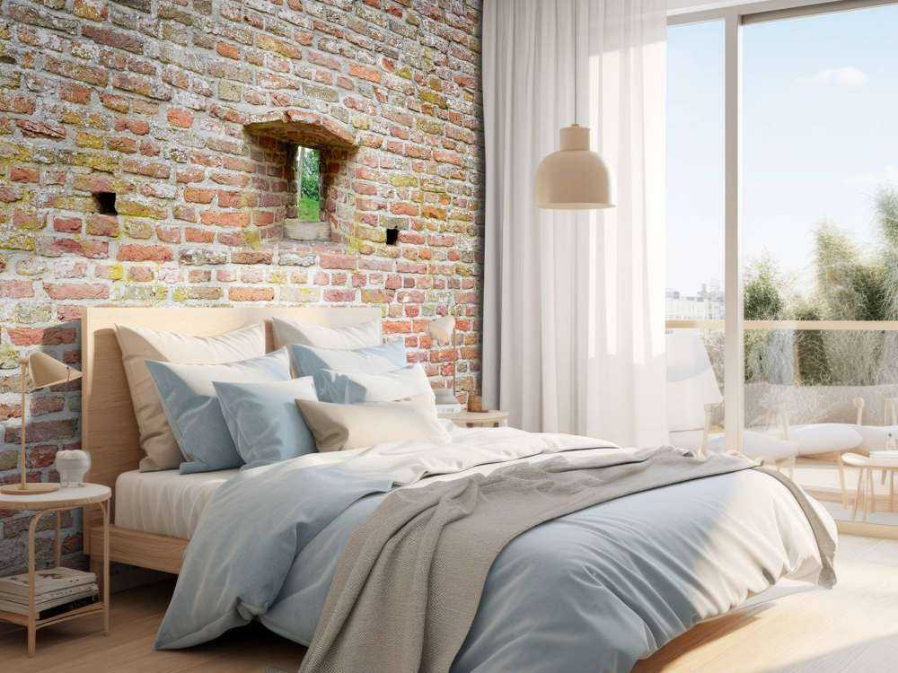 City wall with view through