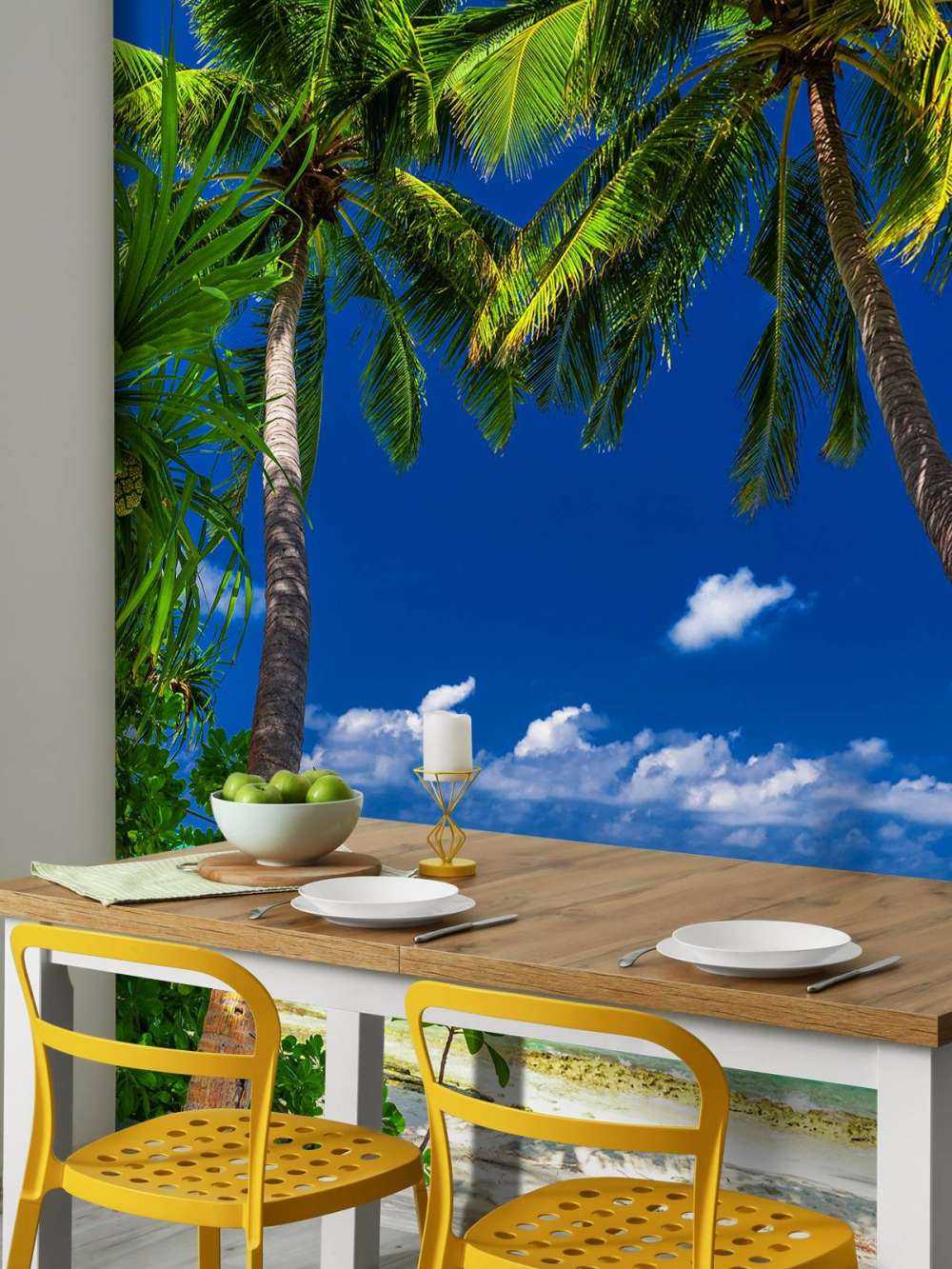 Palm trees on an island