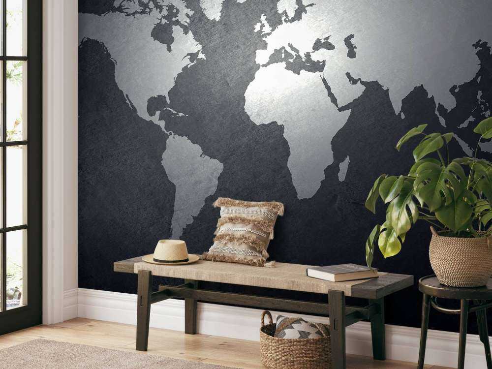 World map light grey