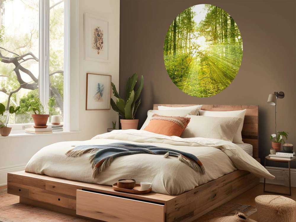 Sunshine in a green forest