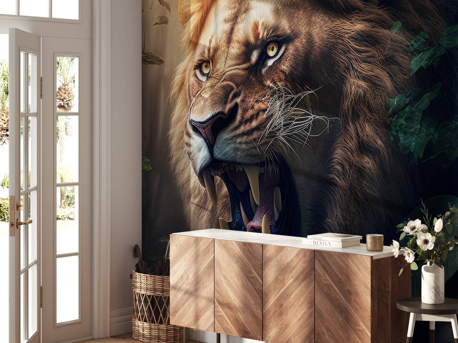 Lion in the jungle