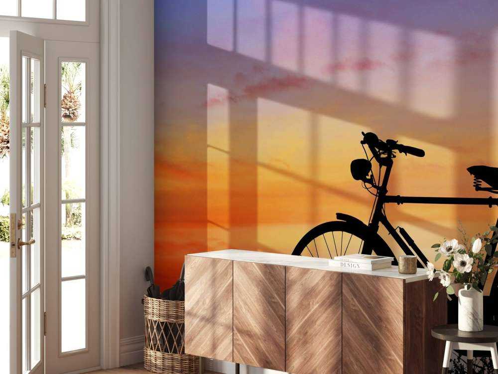 Vintage bike at sunset