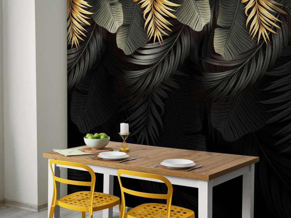 Leaves on dark background